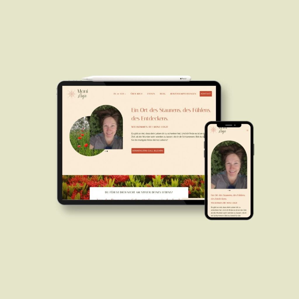 moni logie website mockup