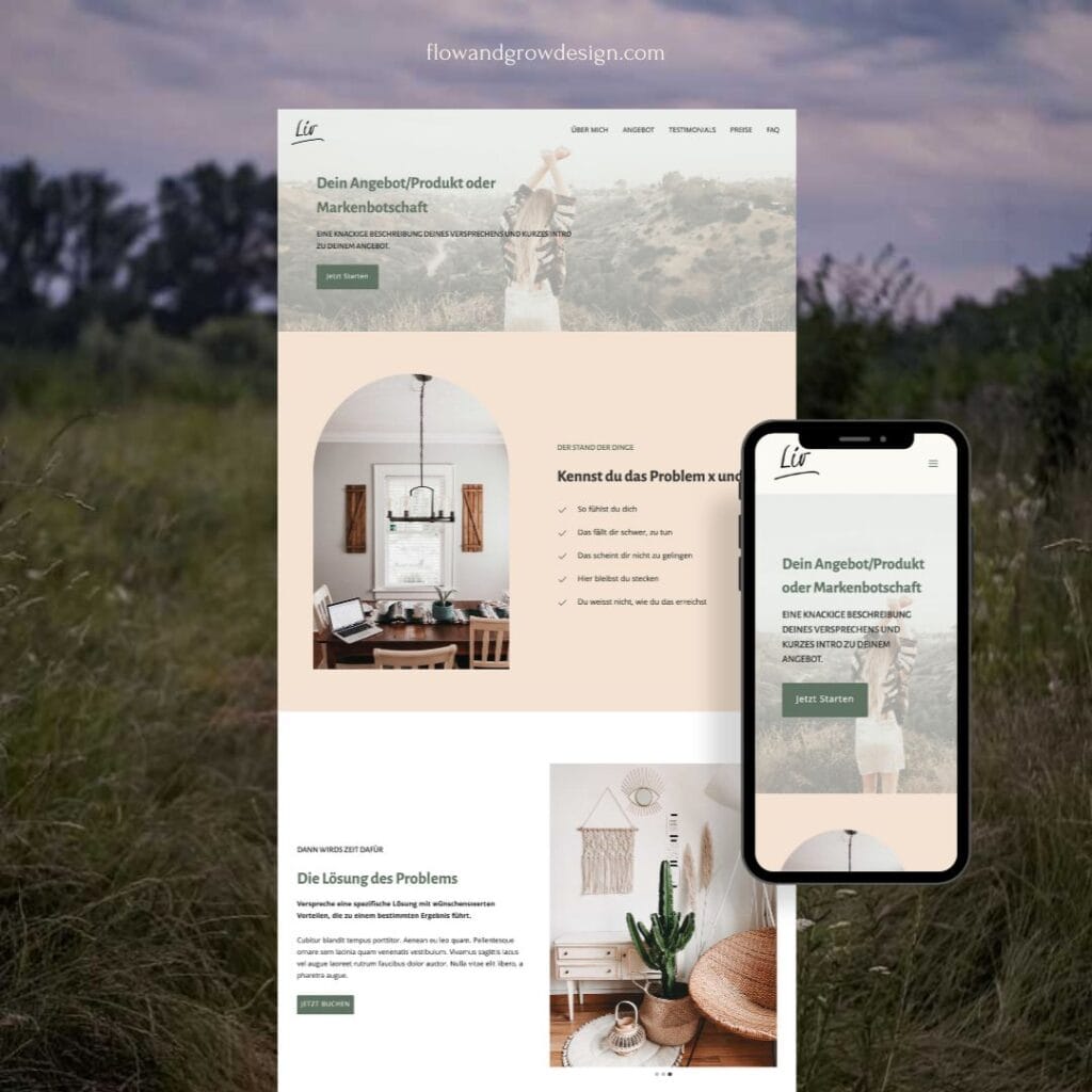 liv landingpage mockup