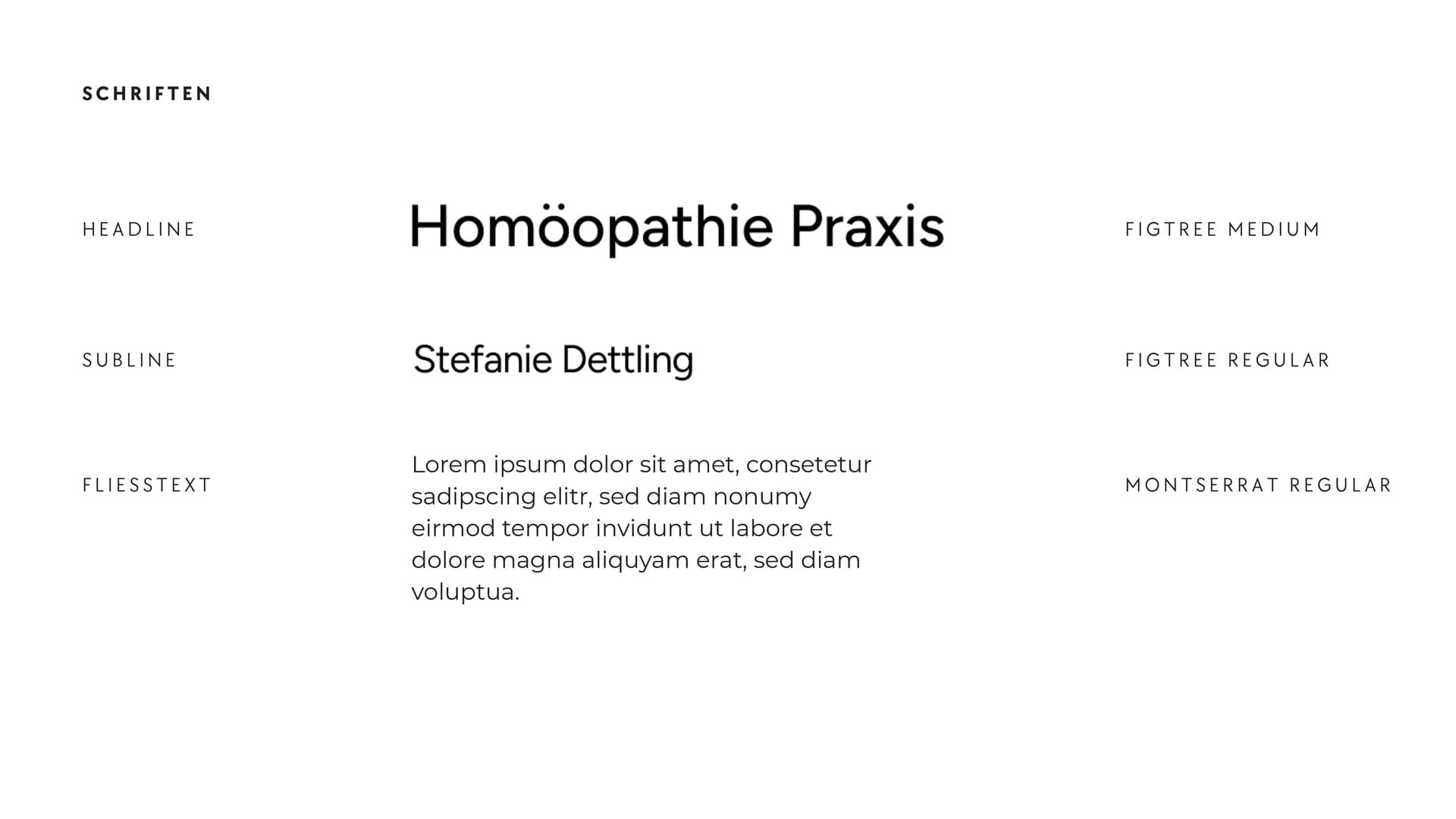 Brand Guide Stefanie Dettling schriften