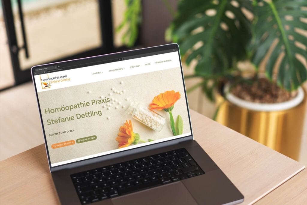 Praxis dettling website mockup